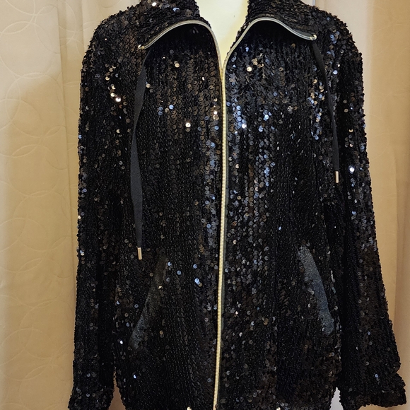 Ruby Rd. Black Sequin Jacket - Picture 1 of 3